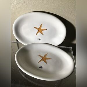 RAE DUNN Starfish plates oval appetizer  Retired Artisan Collection By Magenta